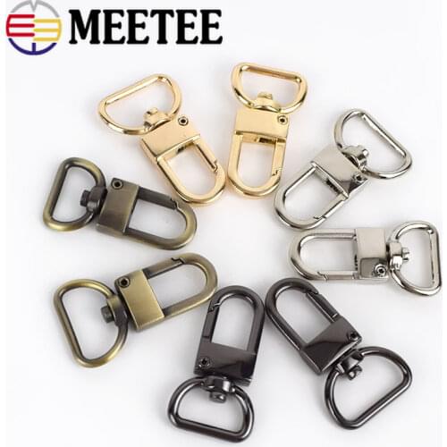 10/20pcs 12/16/19mm D Tail Metal Buckles for Bags Webbing Swivel Trigger Clasp Snap Handbag Strap Hook Hanger DIY Bag Accessory