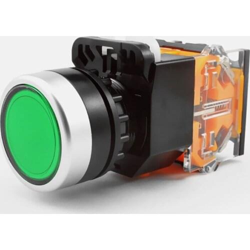 Self reset push button switch 22mm small Start switch button LA38--11 2pcs