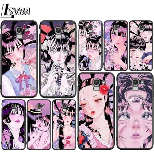 Shintaro kago Horror cartoons for Samsung Galaxy J2 J3 J4 Core J5 J6 J7 J8 Prime duo Plus 2018 2017 2016 Soft Black Phone Cover