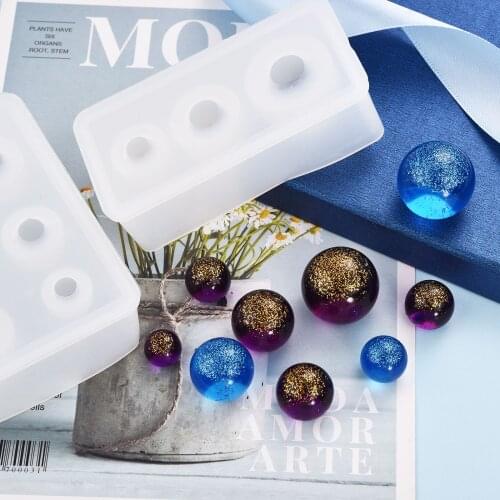 Ball Silicone Molds Epoxy Resin Beads 3D Resin Mold For Necklace Pendant Starry Sky Sphere Mold Jewelry Making Accessories