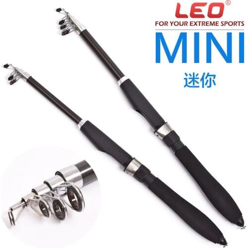 LEO Mini sea fishing rod 1.3m 1.6m ultra-short ultra-light sea otter contraction Lure fishing Rod gear FRP Free Shipping