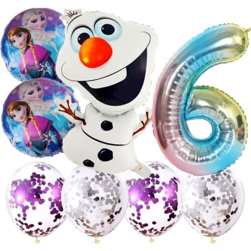 Olaf&Elsa Anna Princess Foil Balloons Snowman Birthday Party Decor Confetti Sequin Balloon Baby Shower Supplies Globos