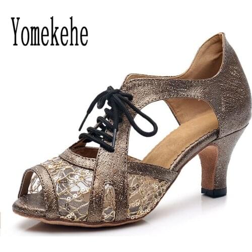 Women Professional Dancing Shoes Ballroom Dance Shoes Ladies Girls Tango Latin Dance Shoes Heeled 6CM 8CM Hot Selling