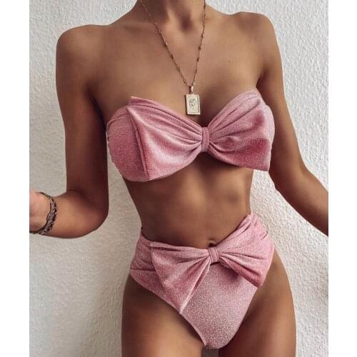 2 Piece Bow-knot Bikini Swimwear Women Swimsuit Bathing Suit Biquini Swimming Suit for Women Maillot De Bain Femme Swim Suit