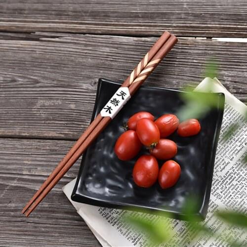 1Pair For Eating Food Kitchen Gadgets DIY Handmade Wood Japanese Style Chopsticks Tableware Nice Gift Non-slip Reusable