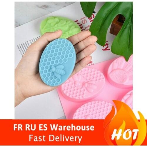 1 Pcs Oval Silicone Soap Mold Manual Soap Mold Non-stick Easy to Remove DIY Making Supplies 6 Hole