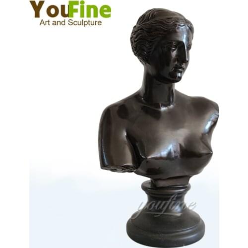 35cm Bronze Ancient Greece Venus Sculpture Bronze Bust of Venus Statue With Marble Base For Home Decor Classical Ornament Craft