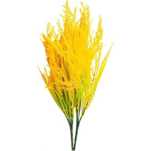 60% Hot Sale 6Pcs Multi-use Artificial Flower Vivid Beautiful Plastic Visual Effect Simulation Wheatear for Home