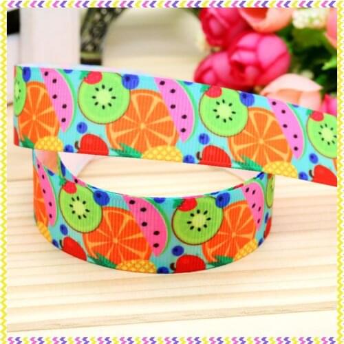 7/8'' Free shipping fruits printed grosgrain ribbon hairbow headwear party decoration diy wholesale OEM 22mm P4472