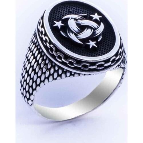 925 sterling Silver Corps Mahsusa Male Ring