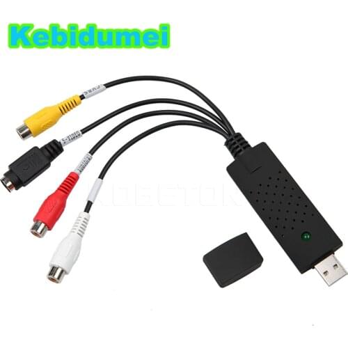 Kebidumei Capture Adapter Easier Cap USB Video Capture Device USB 2.0 Easy to Cap Video TV DVD VHS DVR for Win10 Wholesale
