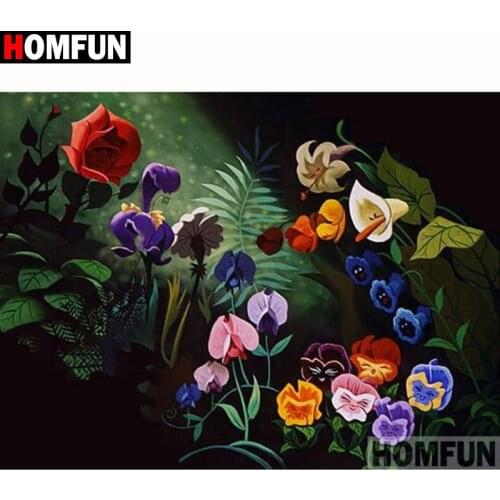 HOMFUN Full Square/Round Drill 5D DIY Diamond Painting "Flower landscape" Embroidery Cross Stitch 5D Home Decor Gift A18221