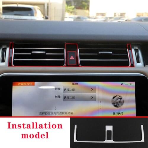 For Land Rover Range Rover Vogue 2018-2021 Car central Control Air Outlet Decorative Frame ABS Silver Car Accessories