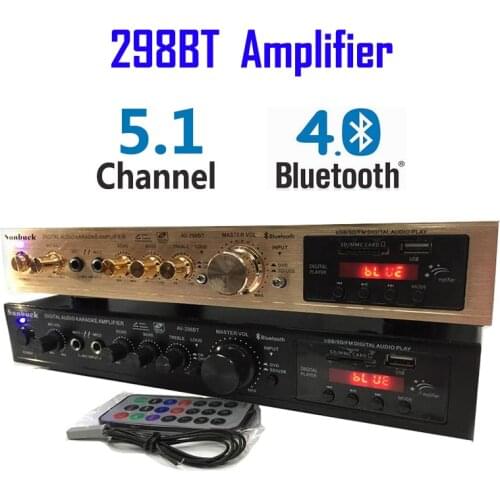 Sunback 298BT Home High Power Amplifier 200W+200W 5.1 Vocal Tract Dual Microphone Reverberation Bluetooth FM Radio Support USB