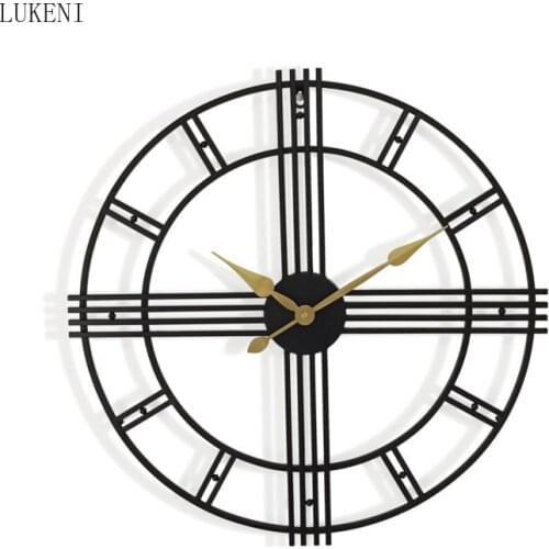 European-style Decorative Home Round Iron Wall Clock Nordic Decorative Clock Fashion Personality Clock Mute