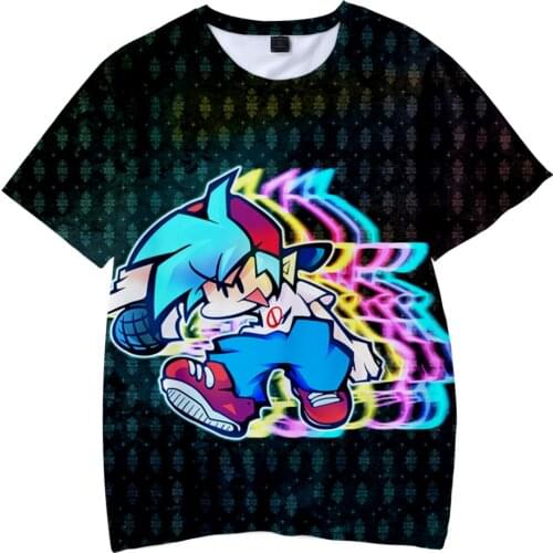 Friday Night Funkin Tshirt 3D O-Neck Mens Tshirt Summer Short Sleeve Harajuku Streetwear Video Game Fashion Boys Girls Clothes
