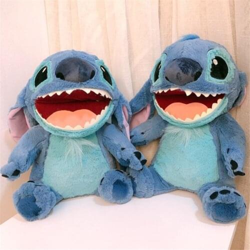 Disney Anime Lilo & Stitch Stuffed Plush Toys Lovely Stitch With Mouth Open Plush Doll and Hand Puppets Gifts for Kids Gilrs