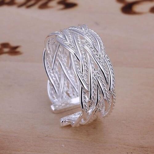 JZR023 Wholesale silver plated ring, Factory price trendy fashion 925 stamped jewelry, Small Web Ring-Opened /abjaisqa