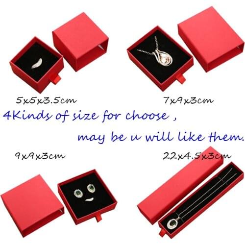 Red Gift Box Square Jewelry Organizer Shape Cases Engagement Ring For Earrings Necklace Bracelet Drawer Boxes 30pcs/Lot