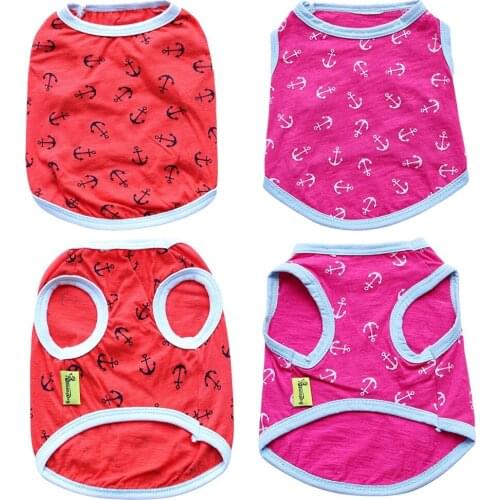 Puppy Dog Clothing Summer New Youth Vitality T-shirt Small Dog Teddy Full Print Anchor Pet Breathable Vest Shirt Clothes