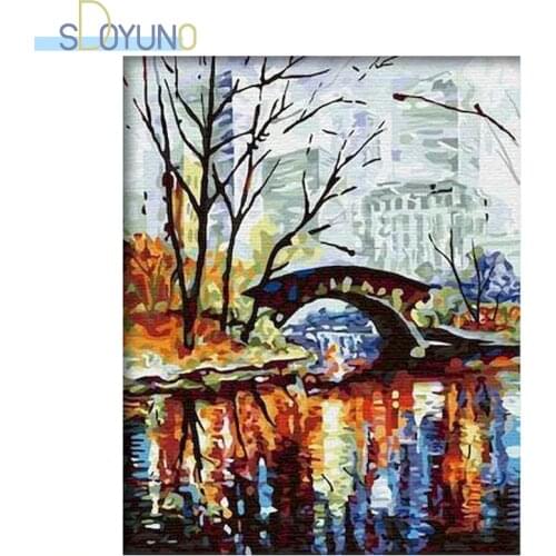 SDOYUNO 60X75cm Oil Painting By Numbers Scenery DIY Paint By Numbers On Canvas Frameless Handpaint Home Decor Unique Gift