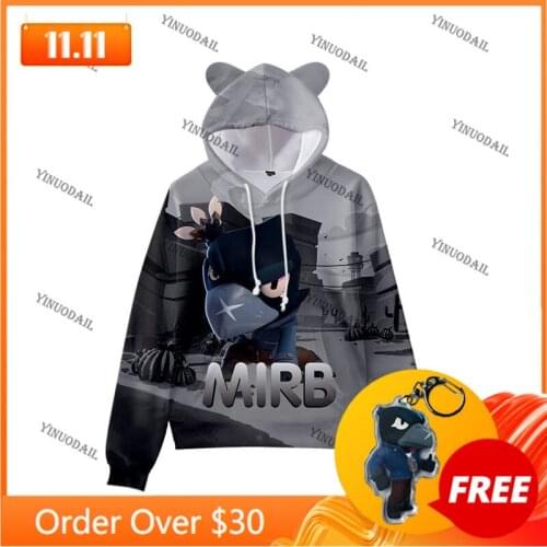Cartoon Star Mecha Crow Shooter Shark Cute Cat Ear Kids Hoodie Boys Girls Jacket Tops Shoot Shooting Game 3D Sweatshirt