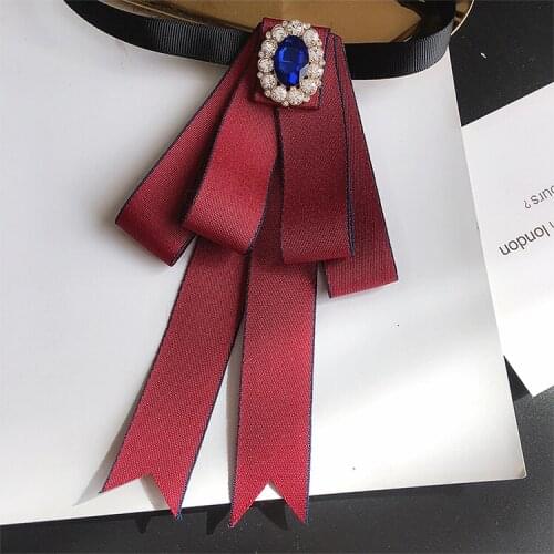 British Style New Woman Brooches Long Big Ribbon Bowknot Man Brooch Fashion Bow Tie Jewelry Shirt Dress Suits Accessories