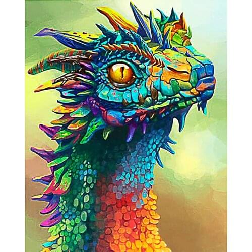 FSBCGT Dinosaur Animals Pictures Acrylic Oil Painting By Numbers Kits Hand Painted On Canvas Art Gift Home Wall Decor