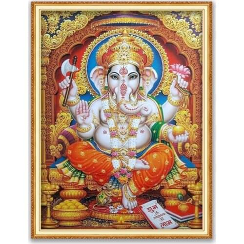 Region Ganesha DIY Embroidery Cross Stitch 11CT Kits Needlework Craft Set Printed Canvas Cotton Thread Home Decoration On Sale