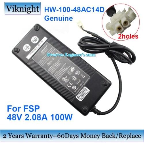 Genuine HW-100-48AC14D 48V 2.08A AC Adapter For FSP 9NA1000600 For HUAWEI NE05E NE08E V300R003C10SPC500 Laptop Charger 2 Pin