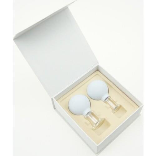 Rubber Suction Bulb Glass Cupping Set 2pcs Anti Cellulite Vacuum Massage Body Facial Massage Rejuva Cup