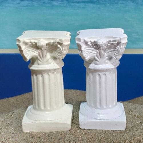 3pcs Roman Column Resin Sand Toys Fish Tank Landscape Ornament Aquarium Decorative Accessories Crafts (White)