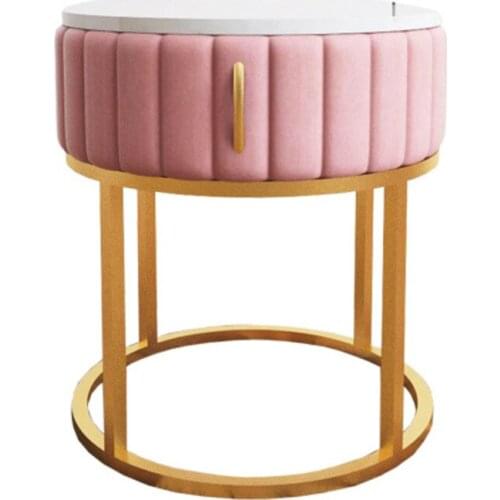 Exquisite drawer Nordic light luxury simple bedside table anti-velvet fabric wrought iron bedroom side cabinet quality handle