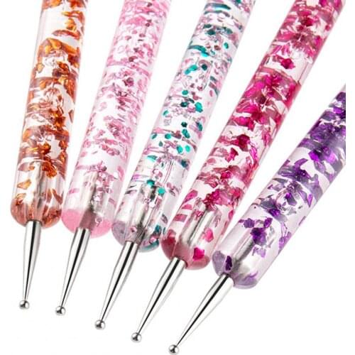 5Pcs/Set Double Head Designed Nail Dotting Pen DIY Flower Printing Acrylic UV Gel Drawing Manicure Art Dot Point Pen for Beauty
