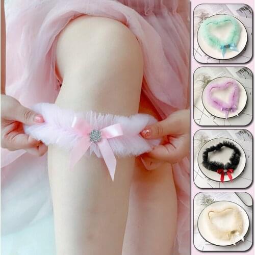 Sexy Bowknot Lace Flower Crystal Wedding Garter Belt Bridal Thigh Leg Garter Ring For Women/Female/Bride Decor