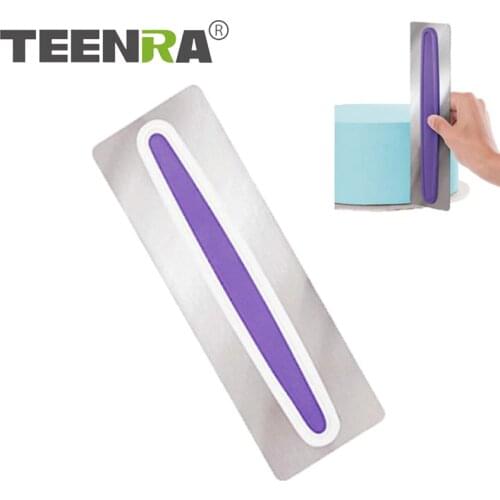 TEENRA Stainless Steel Cake Scraper Fondant Cake Spatula Scraper Pastry Cutter DIY Cake Decorating Tools