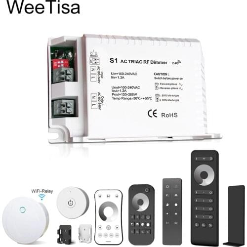 Triac LED Dimmer 220V Trailing Edge Dimming RF 2.4G Wireless Remote Smart Wifi Control AC 230V 110V LED Light Lamp Dimmer Switch