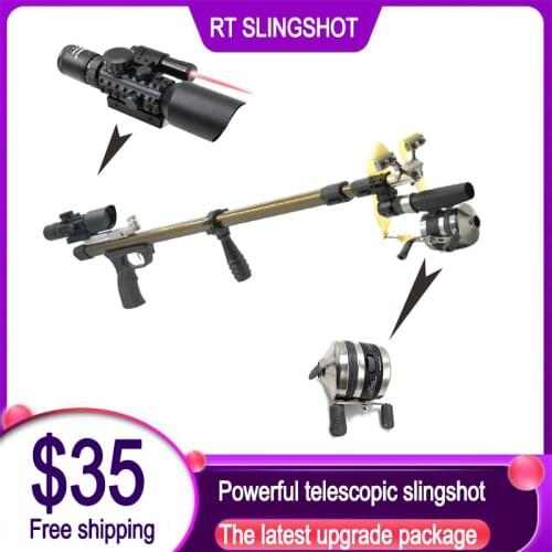 Brand New Upgraded Telescopic Slingshot with Professional Scope Outdoor Hunting and Fishing Powerful Slingshot Catapult