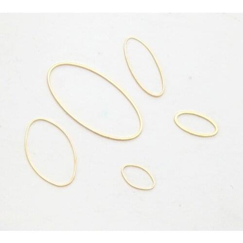 SUTI 100pcs/lot Pure Copper Gold&Rhodium Color Popular Geometric Oval Shaped Earrings Pendants DIY Handmade Making Jewelry