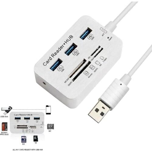 USB Hub 3.0 Type C Hub USB 3.0 Splitter 3 Ports Multiple SD/TF Speed Card Reader Multi-In-1 Memory Card Reader Adapter