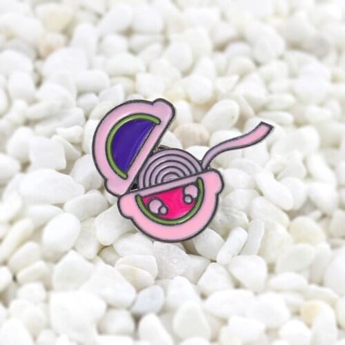 Round bubble gum box Cute brooch Pink cartoon bubble roll badge Childrens cute presents Enamel brooch fashion accessories