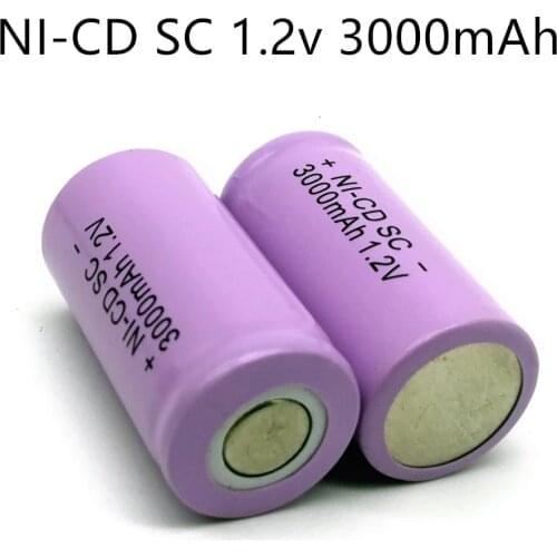 Brand New 12Pcs/Lot SC NI-Cd Rechargeable Battery 1.2V 3000mAh,Purple,No Tab, For LED Power Tools