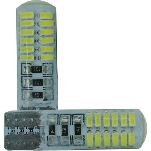 12v T10 W5W Silicone Case 24smd 3014 LED Car Reading Light 192 168 501 24SMD LED Auto Wedge Bulb Parking Lamps 12Vcanbus white