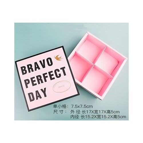 17*17*5cm black latte design Pink cake box, Gift Packaging for Wedding Party birthday Maccaron Moon Cake baking Package 100pcs