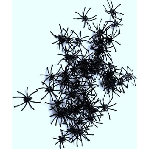 200PCS Black Plastic Spiders Realistic Fake Spiders Halloween Party Supplies for Prank Props, Halloween Party Decoration