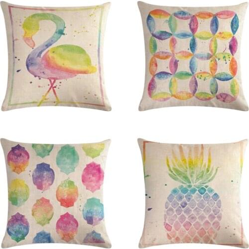 45x45cm Oil Painting Birds Family Cushion Cover Soft Plush Pillow Case Home Room Office Decoration Back Throw Sofa Cushion Cover