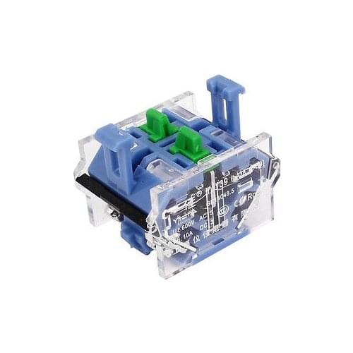 600V 10A 2 NO Momentary Pushbutton Switch Blue Clear LA38 LA39