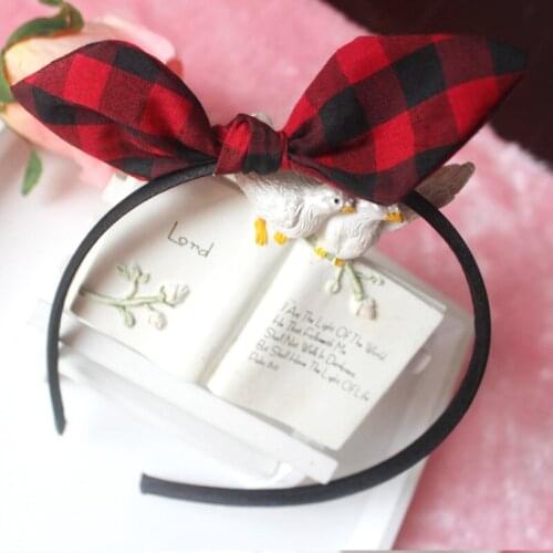 F41 Free shipping sale girl hair hoop red hager son rabbit ears bow hair hoop birthday gift