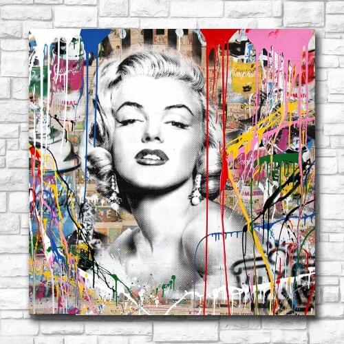 Famous Movie Star Marilyn Monroe Art Poster Modern Abstract Graffiti Print Canvas Painting Home Decoration Bedroom Mural Picture