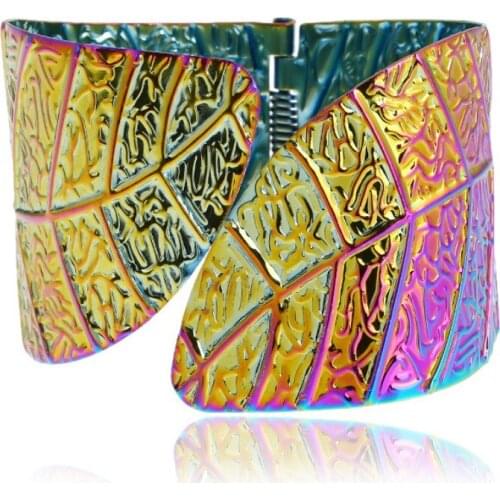 Colorful Large Leaf Fashionable Wide Bangle Jewellery